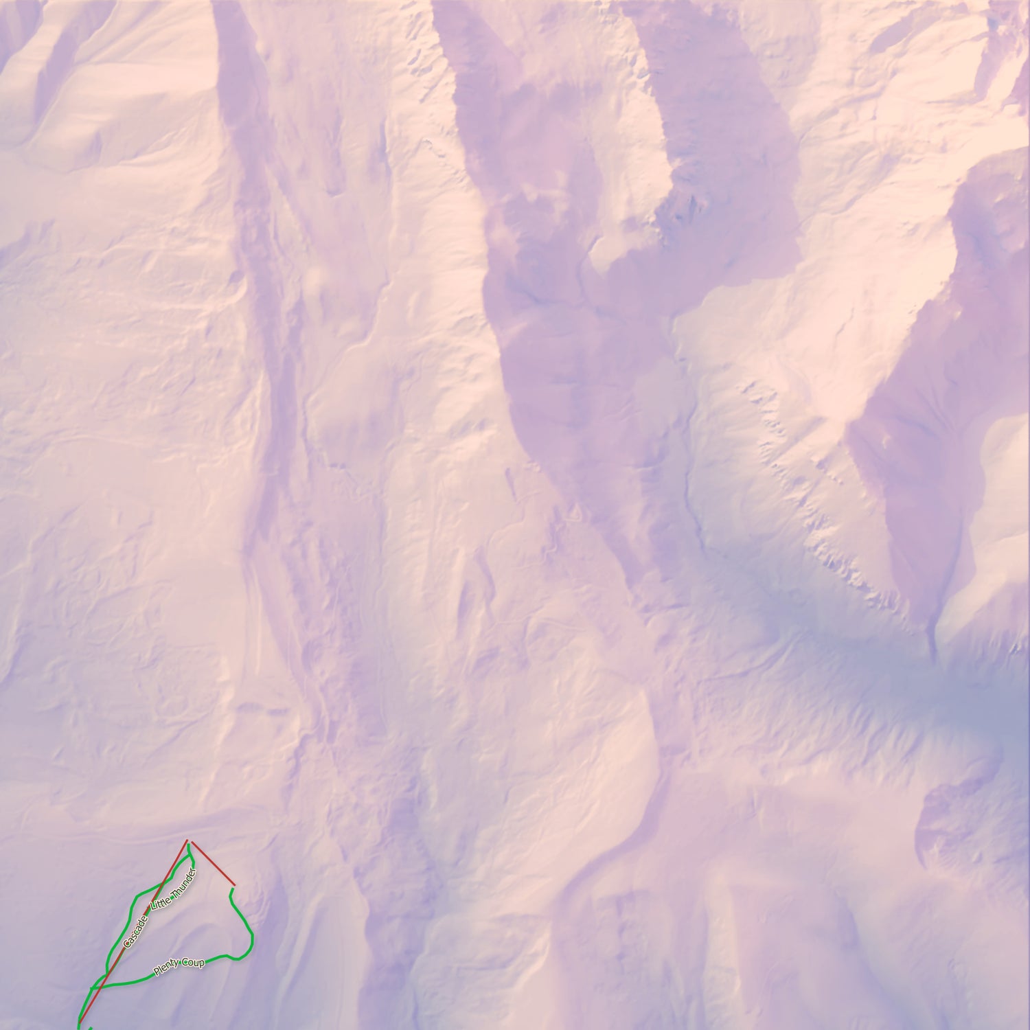 Big Sky Ski Resort - Artistic Map Print - Sunrise Edition