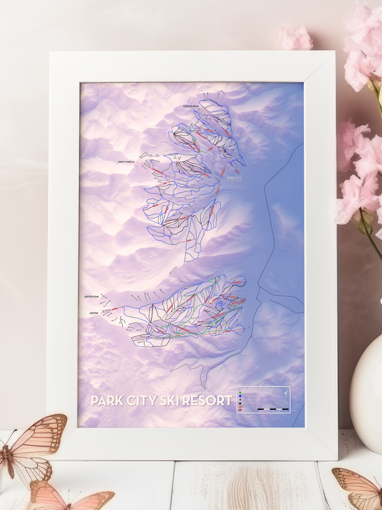 Park City Ski Resort - Artistic Map Print