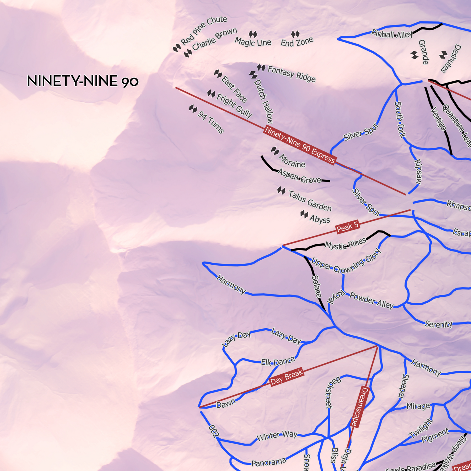 Park City Ski Resort - Artistic Map Print