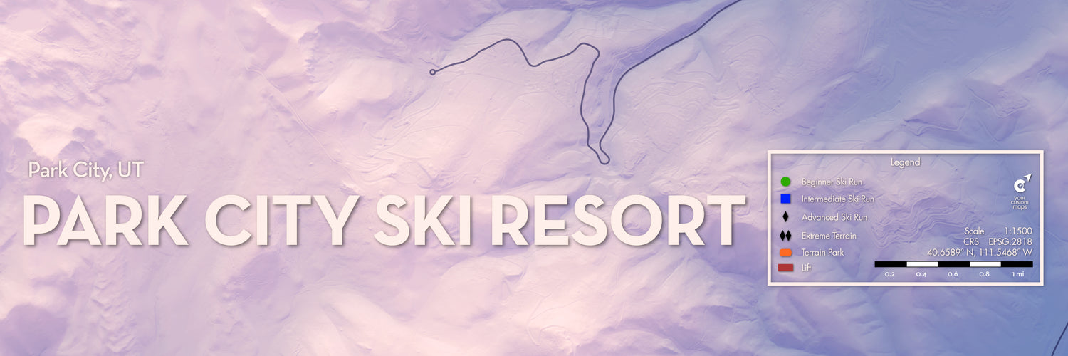 Park City Ski Resort - Artistic Map Print