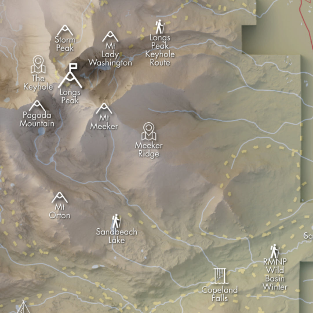 Rocky Mountain National Park - Artistic Map Print
