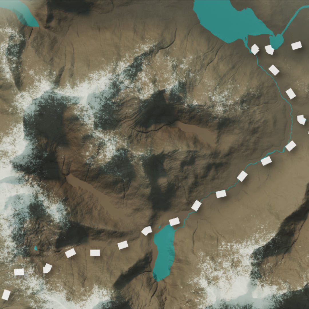 O/W Circuit Artistic Map Print - Torres del Paine