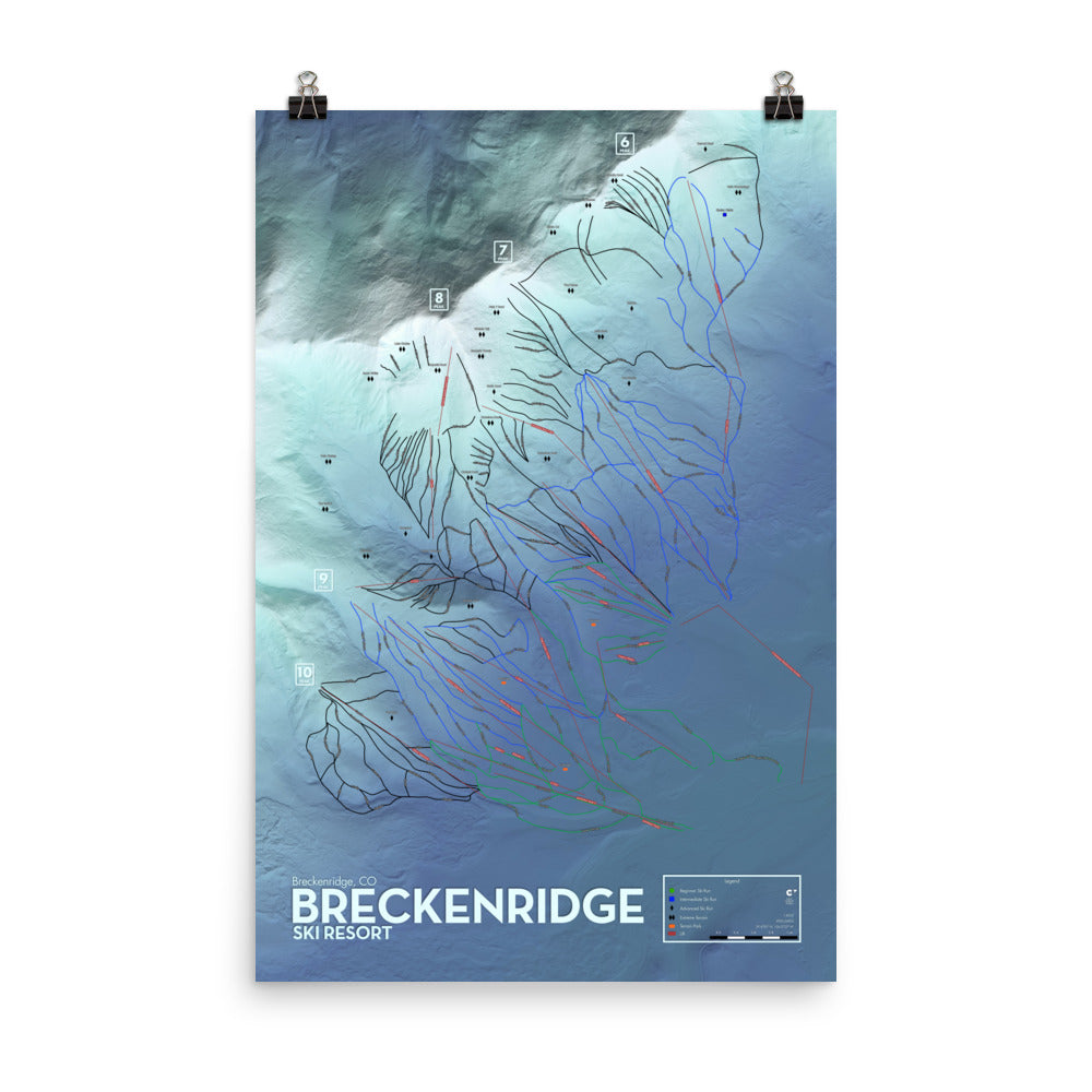 Breckendridge Ski Resort Artistic Map Print