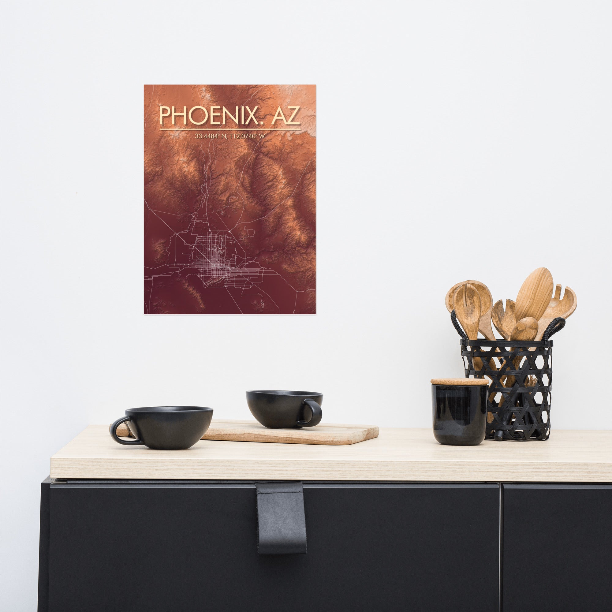 Phoenix Arizona - Artistic Elevation Map Print