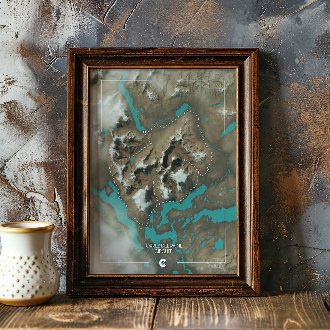 O/W Circuit Artistic Map Print - Torres del Paine