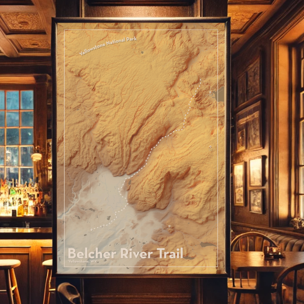 Belcher River Trail Artistic Map Print