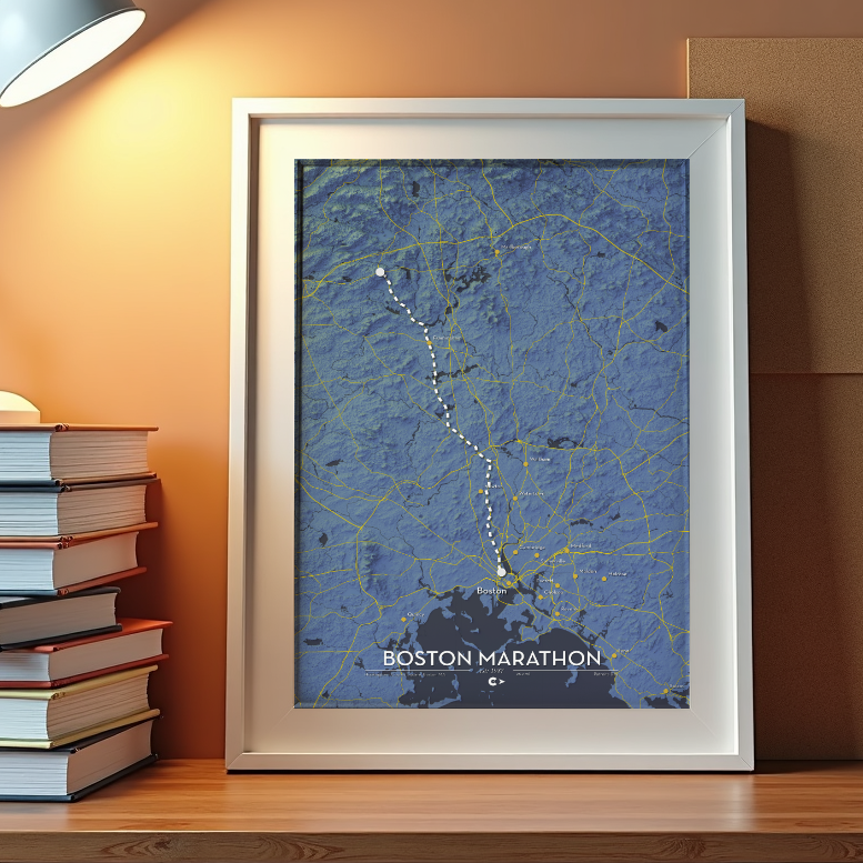 Boston Marathon Course- Artistic Map Print