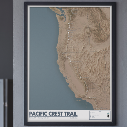 Pacific Crest Trail - Artistic Map Print