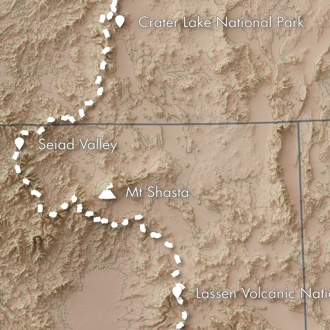 Pacific Crest Trail - Artistic Map Print