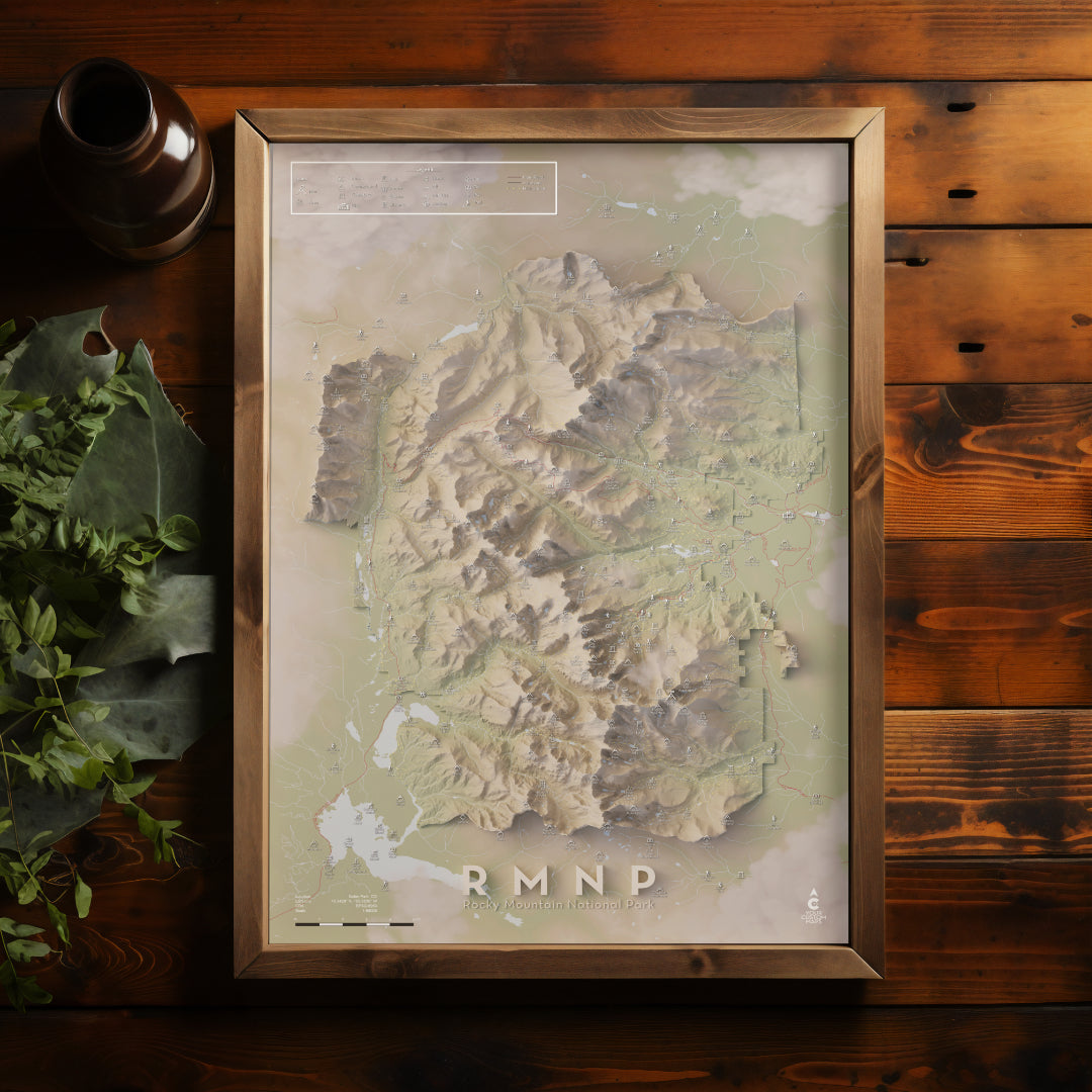 Rocky Mountain National Park - Artistic Map Print - Digital Edition