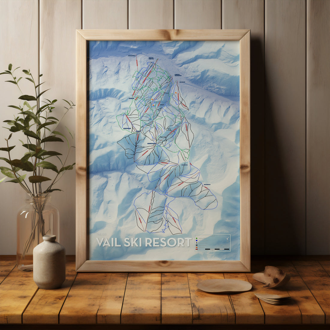 Vail Ski Resort - Artistic Map Print