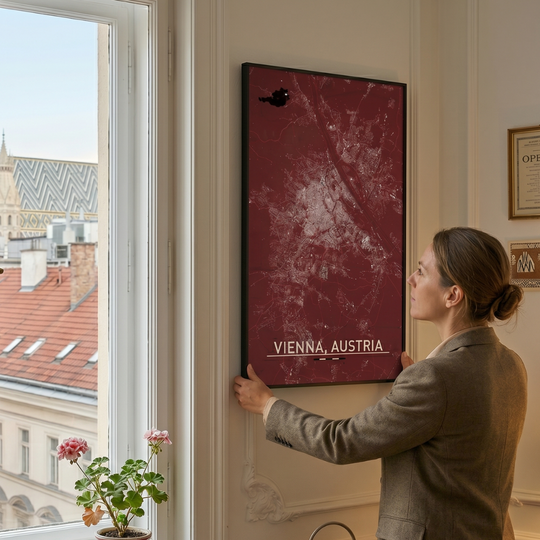 Vienna Austria - Artistic City Map Print