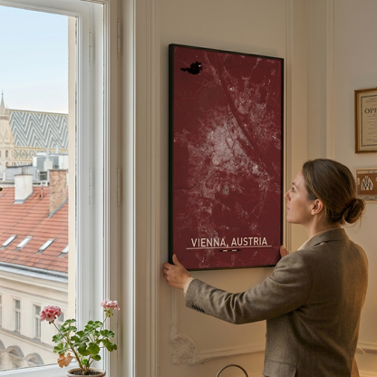 Vienna Austria - Artistic City Map Print