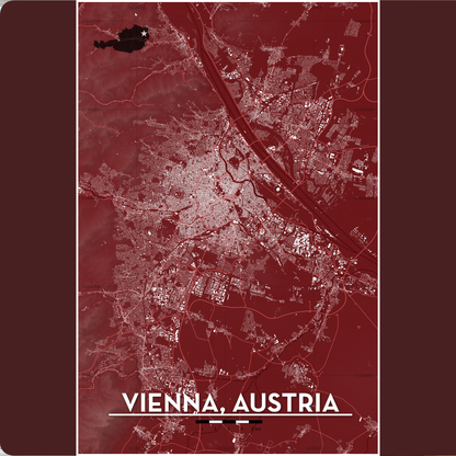 Vienna Austria - Artistic City Map Print
