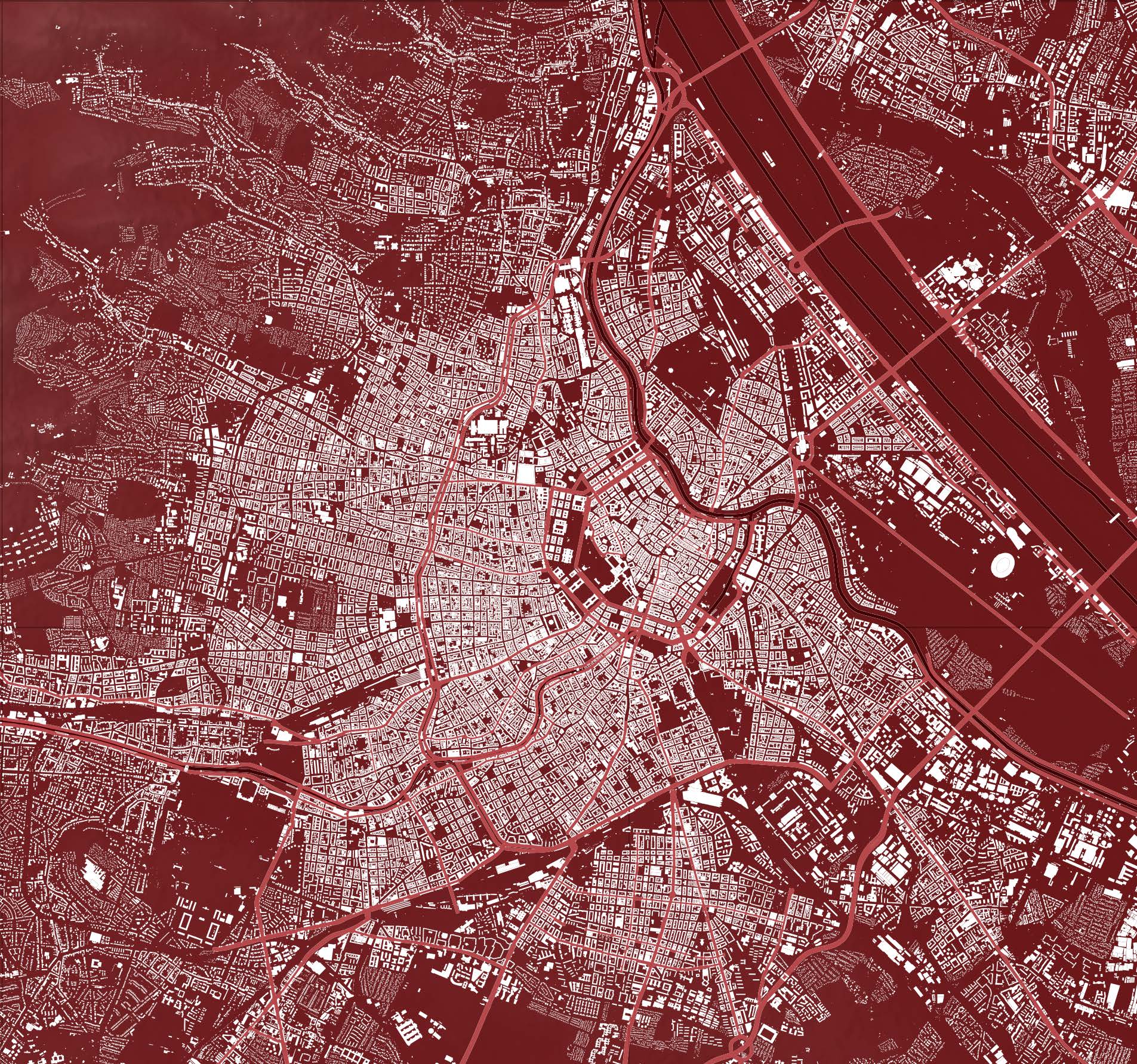 Vienna Austria - Artistic City Map Print