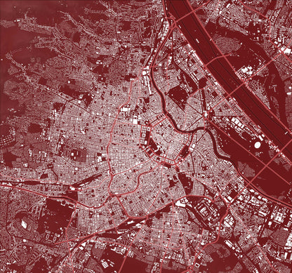 Vienna Austria - Artistic City Map Print