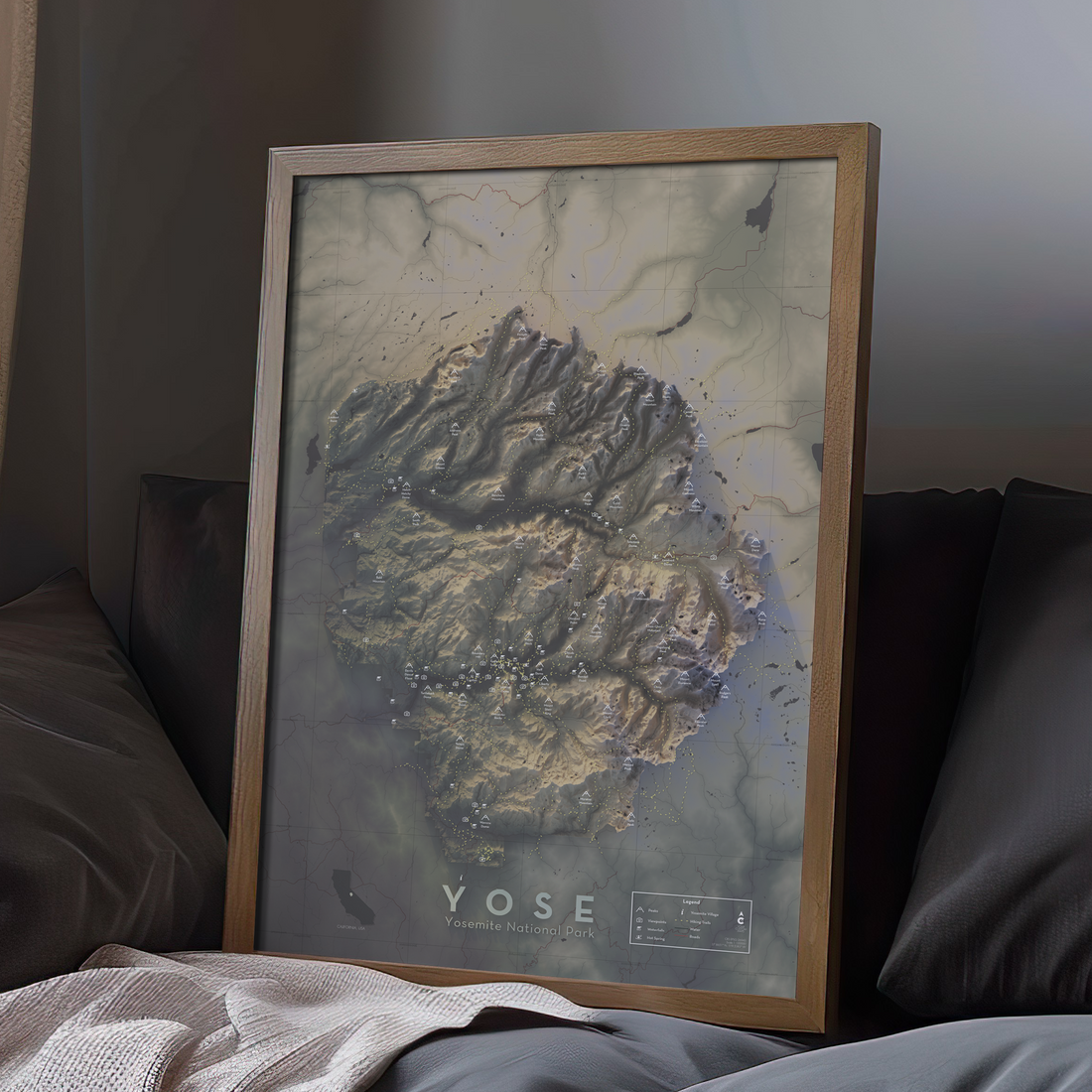 Yosemite National Park - Artistic Map Print