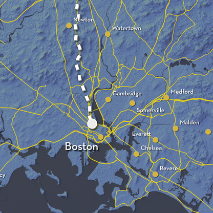 Boston Marathon Course- Artistic Map Print