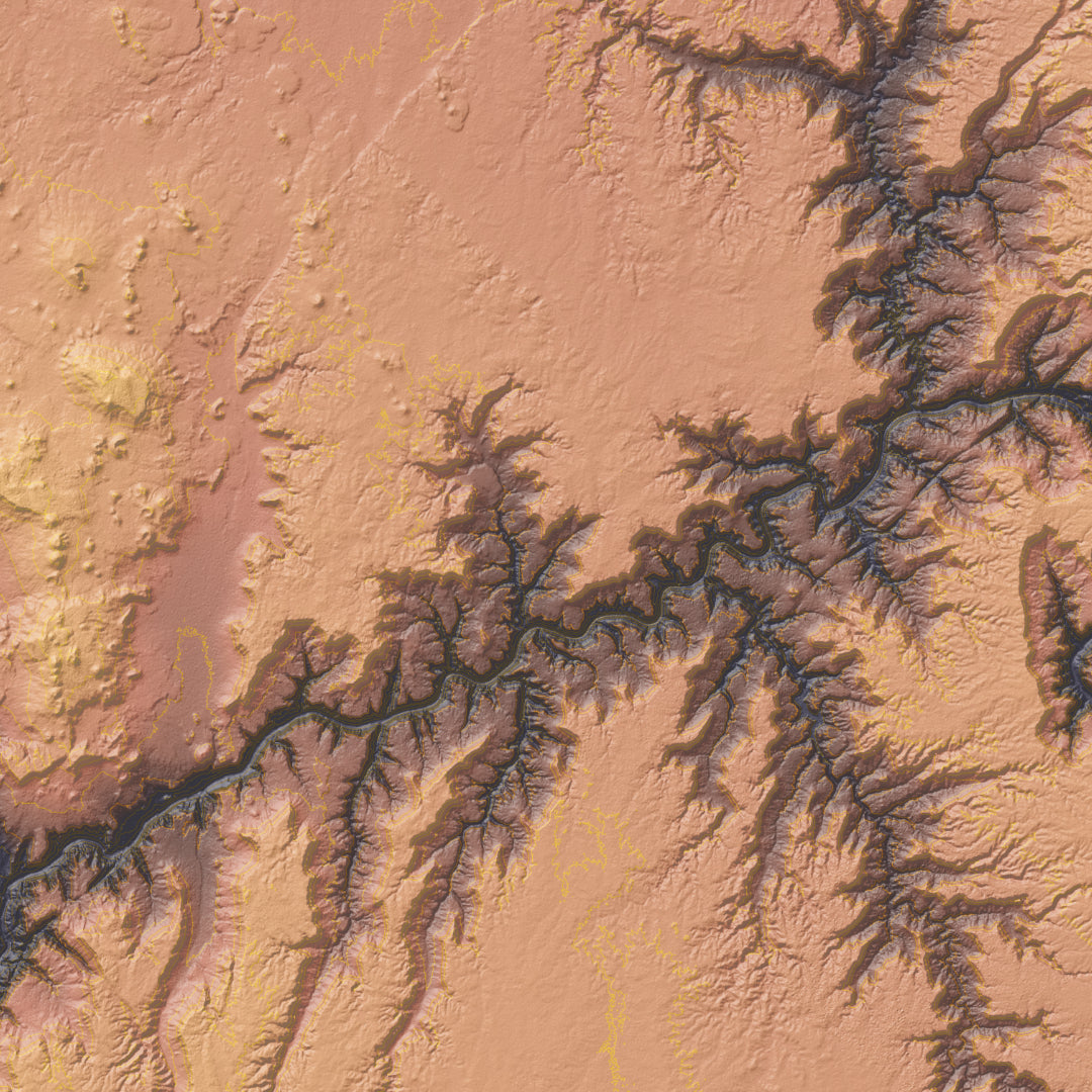 Grand Canyon National Park - Decorative Elevation Map