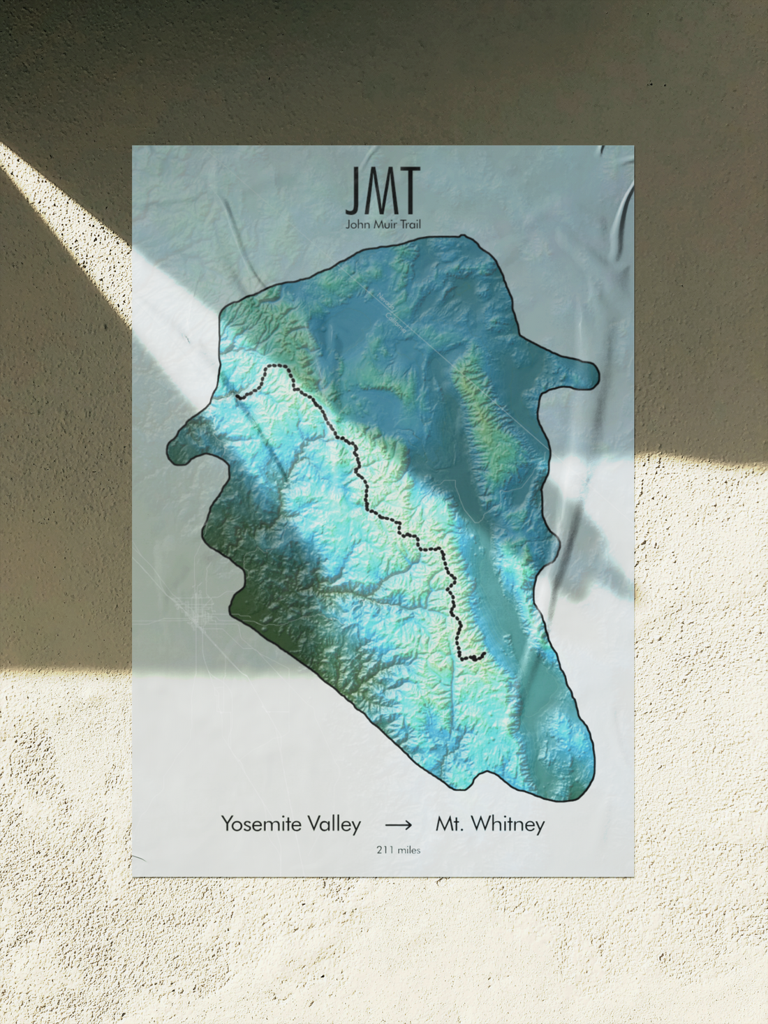 John Muir Trail Artistic Map Print