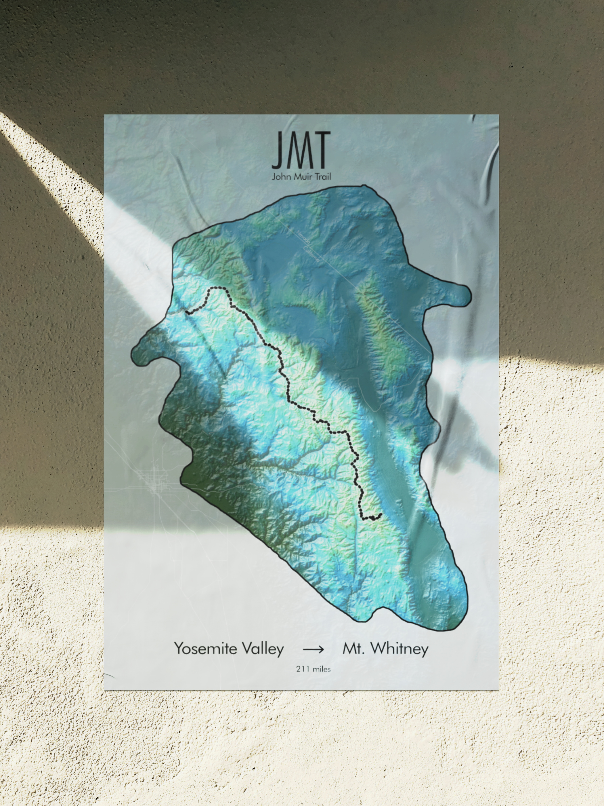 John Muir Trail Artistic Map Print